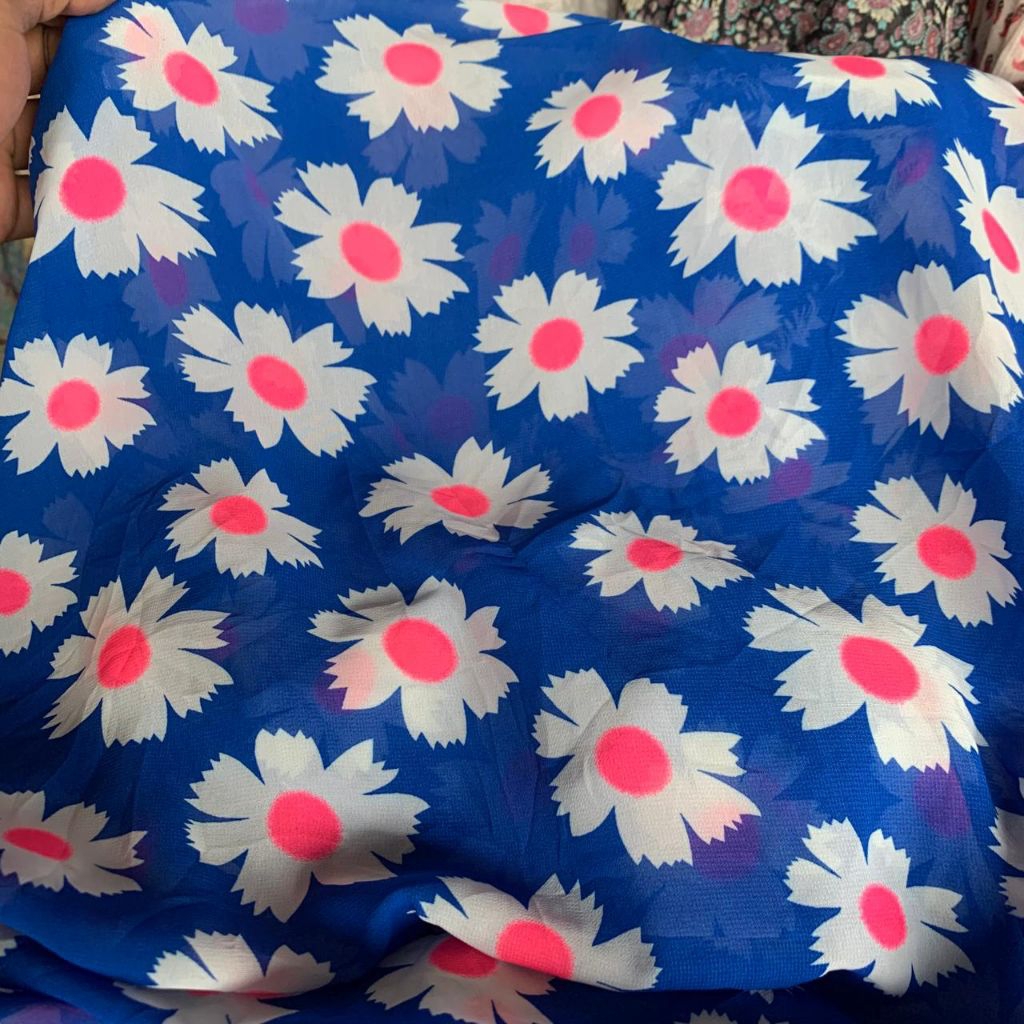 kain sifon motif bunga - kain sifon - kain sifon premium - kain motif premium