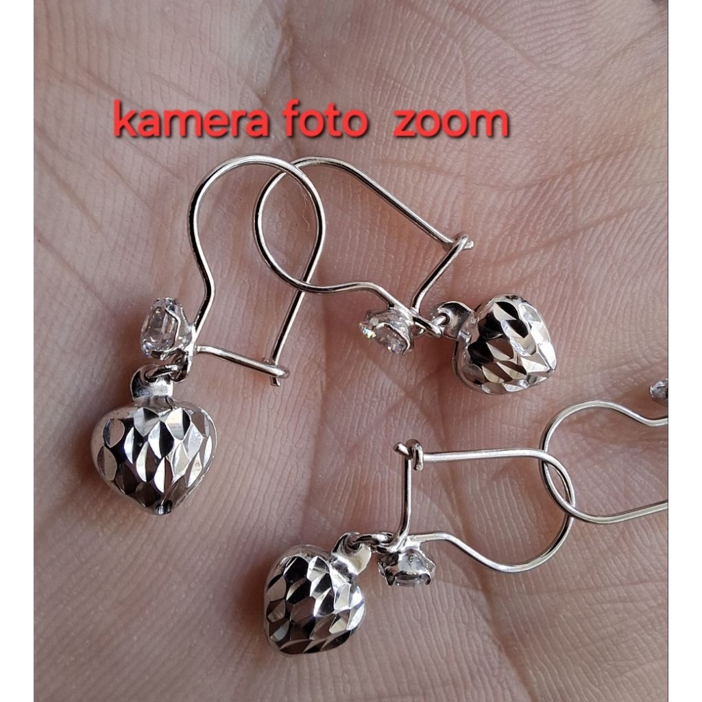 Anting kait love ukir perak silver 925 anting dewasa
