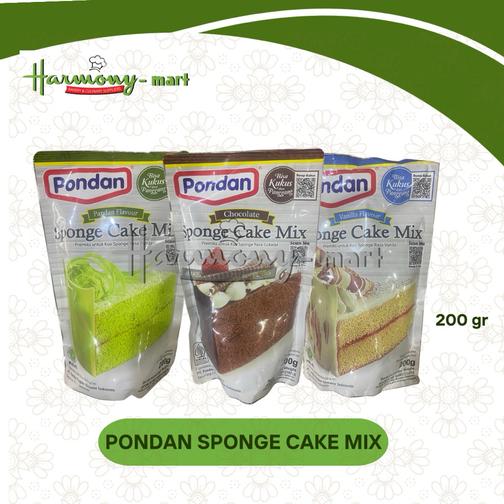 PONDAN Sponge Cake Mix / Kue Sponge Kukus/Panggang - 200gr