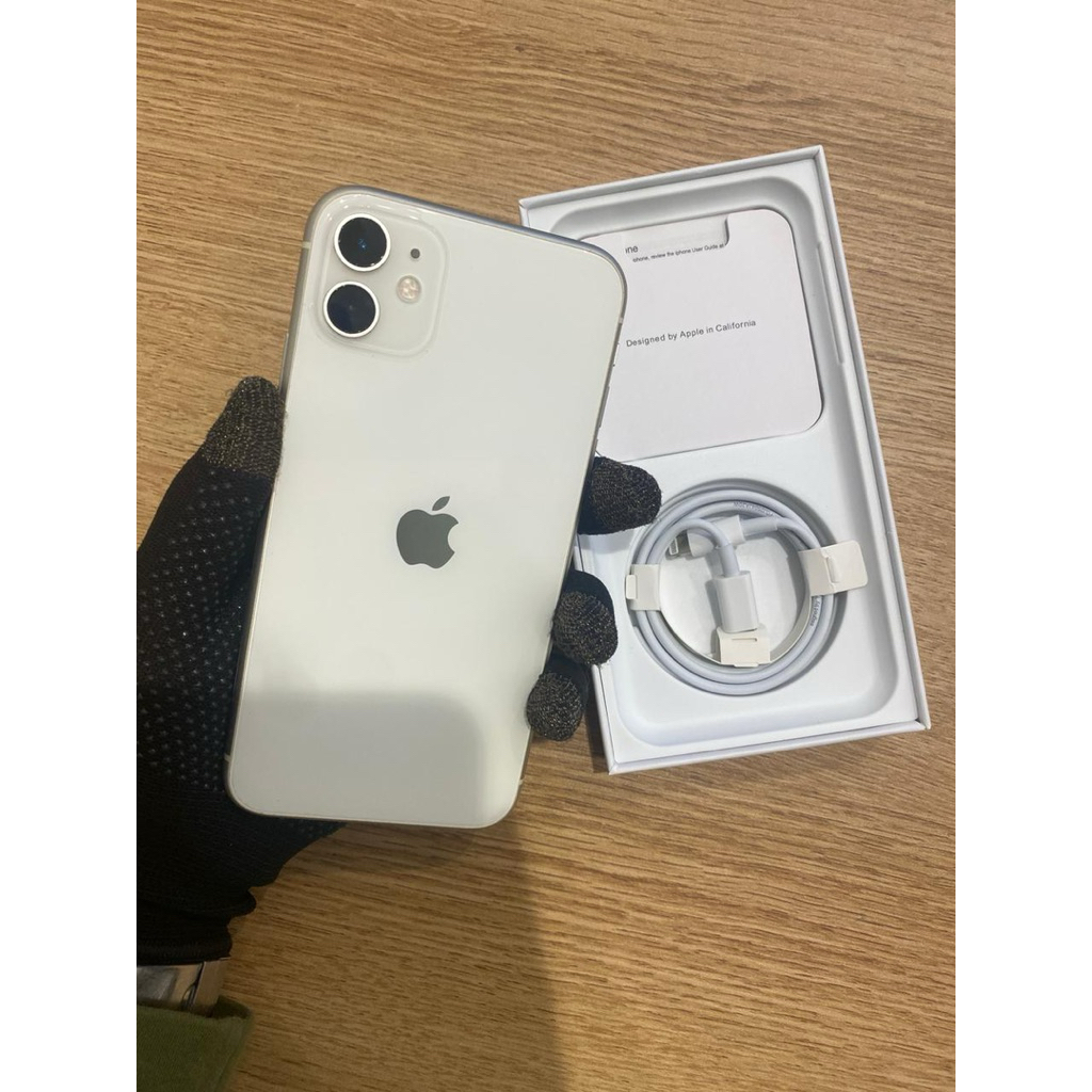 IPhone 11 128GB White Fullset Second Ex Resmi IBOX Original Normal Pemakaian