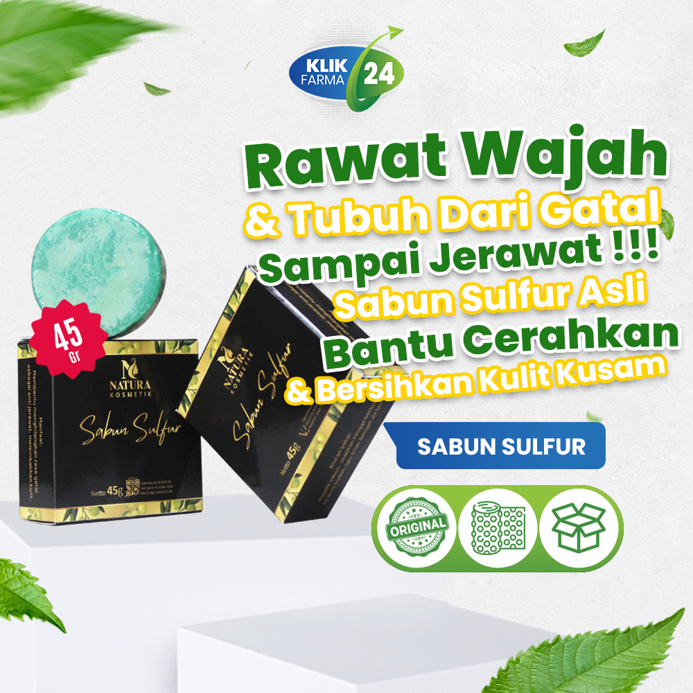 SABUN SULFUR NATURA KOSMETIK UNTUK PANU GATAL Jerawat Scabies Gatal Sabun Belerang Asli Flek Hitam