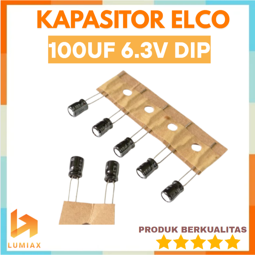 Kapasitor capasitor elko elco 6.3v 6,3v 100uf 6.3v 100uf 6,3v 6.3 volt ORIGINAL