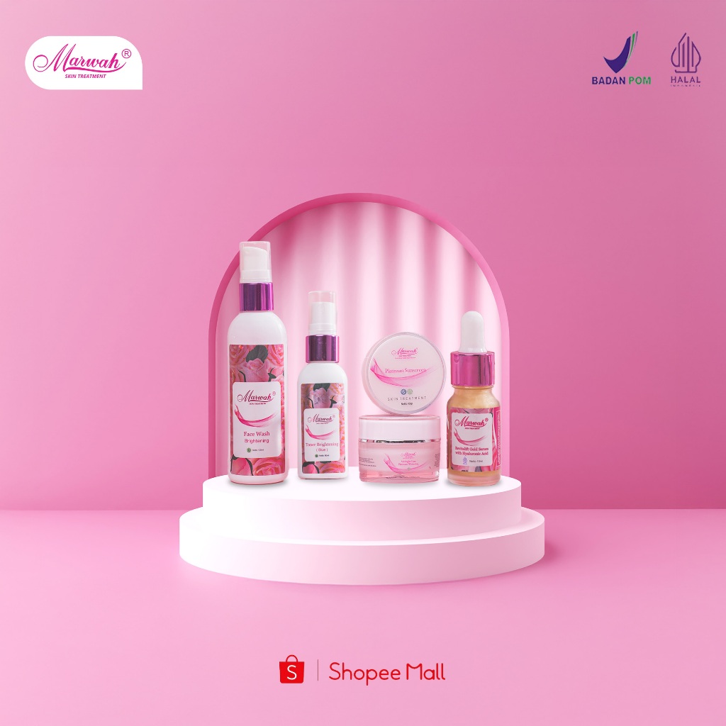 Marwah Skincare Paket Platinum Perawatan Kecantikan Kulit Wajah Sensitif Kering Dan Normal