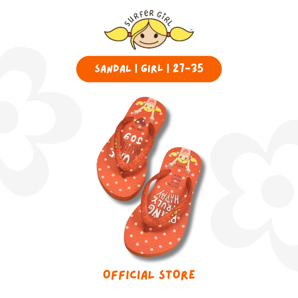 Surfer Girl Being Truly Girls Sandal | Sendal anak perempuan lucu | Sandal jepit anak ceria | Sandal