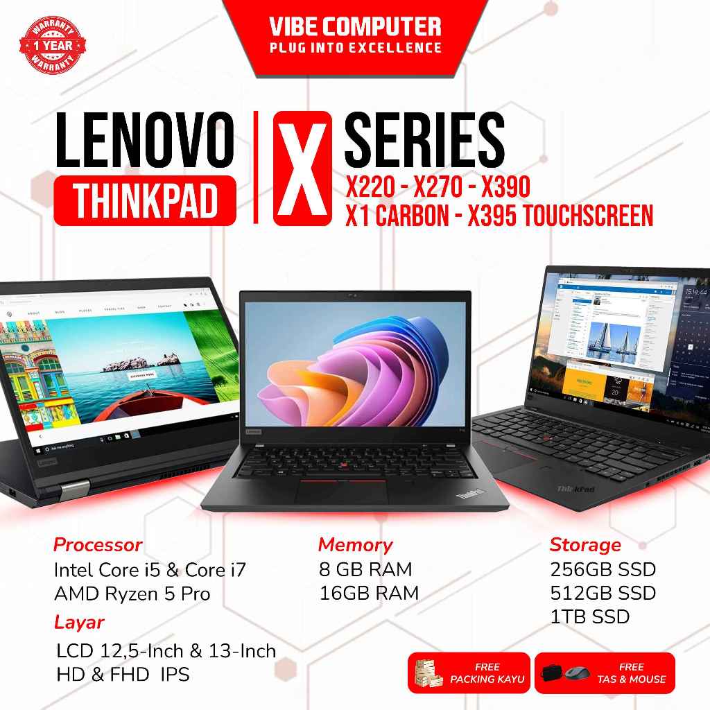 Laptop Lenovo Thinkpad X Series X1 Yoga Gen5/L13 Yoga/X220/X270/X390/X395/X1 Carbon Intel Core i5/i7