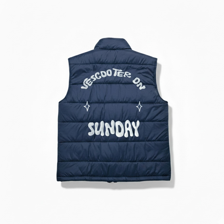 Vest Riding Outer VOS Navy | Rompi Motor Riding Pria Wanita | Vest Puffer Vespa Touring
