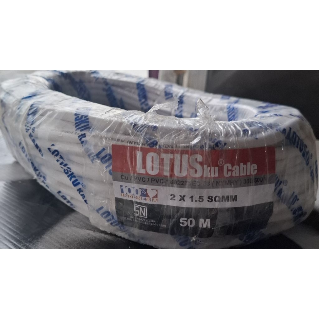 Kabel Serabut Lotusku NYMHY 2x1.5 50m