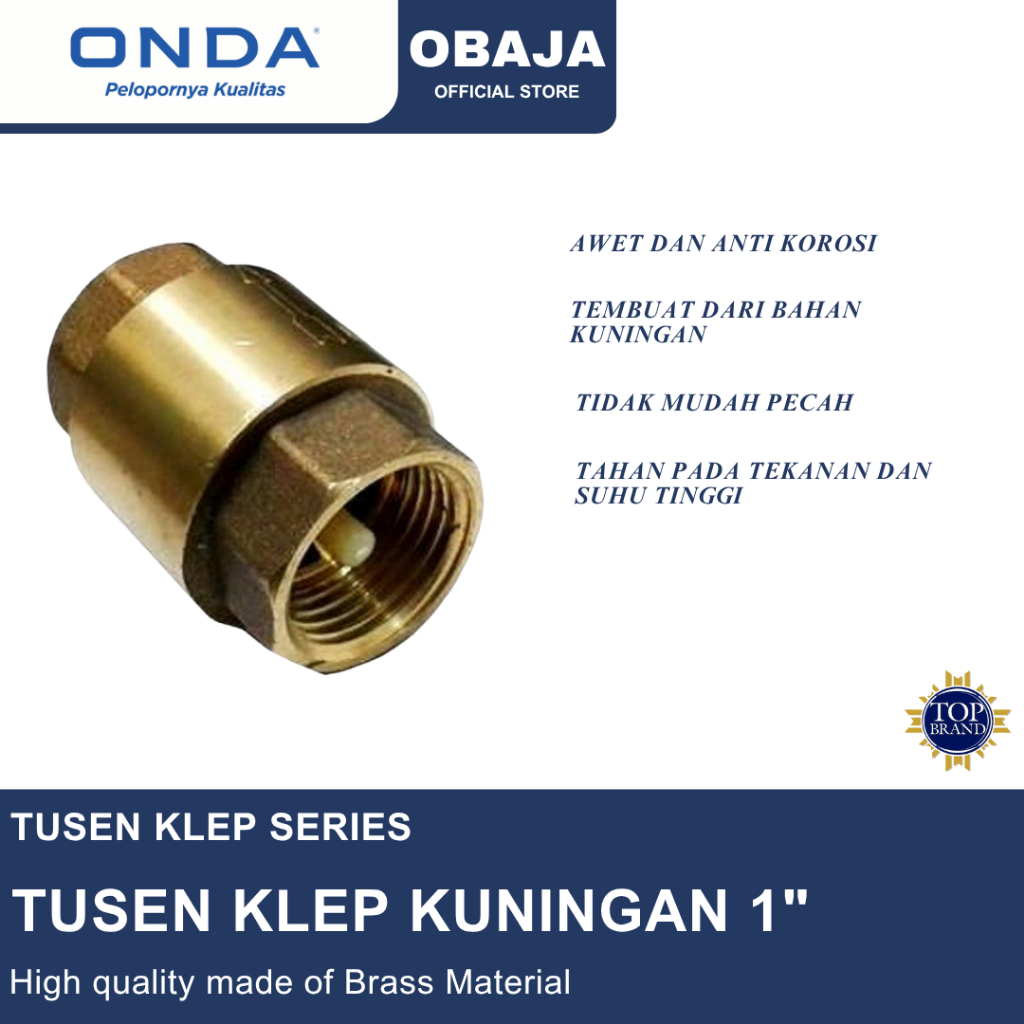 Onda Tusen Klep 1" / Tusen Klep Kuningan Onda / Foot Valve Onda 1"