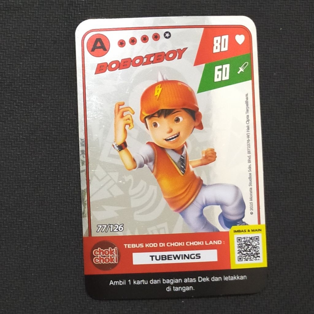 Boboiboy Monsta Galaxy Card Boboiboy Choki Choki (Silver)