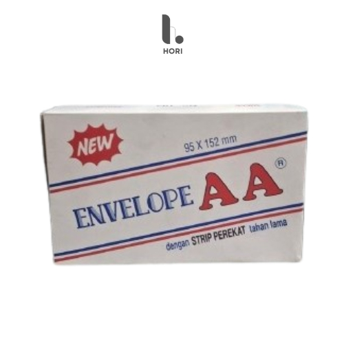 1 Kotak isi 100 Amplop Putih Envelope AA Pendek, Sedang, Panjang
