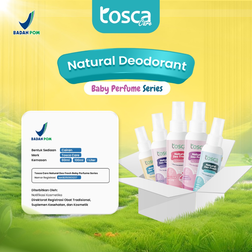 Natural Deodorant Spray 100ml Tosca Baby Perfume Series Tawas Cair Mencegah Bau Ketiak Non Alkohol