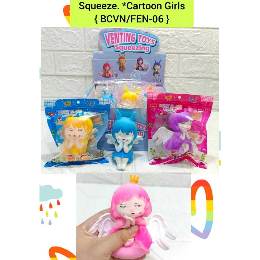New Promo Squishy Mainan Angel Kartun Girls Isi 12 Termurah