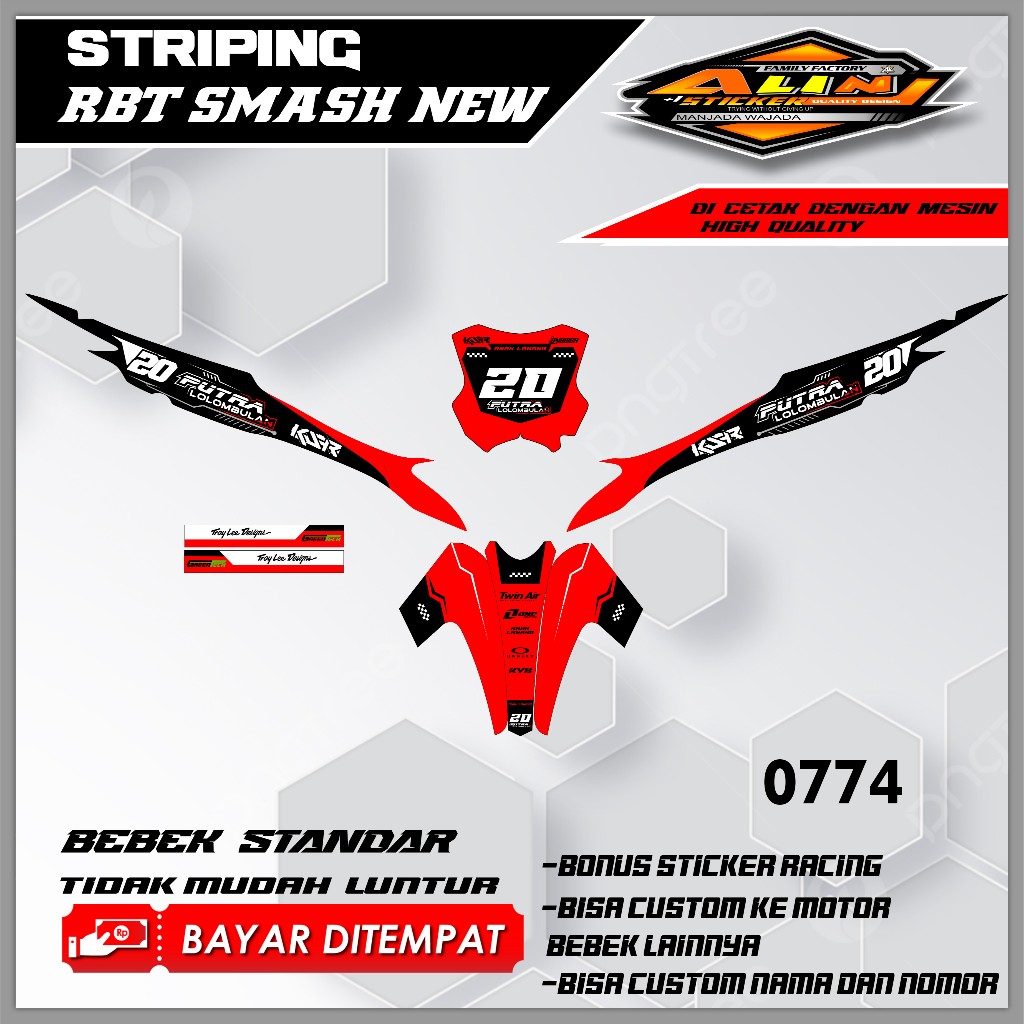 0774 STRIPING RBT SMASH NEW - STRIPING VARIASI SMASH NEW  DESAIN RACING