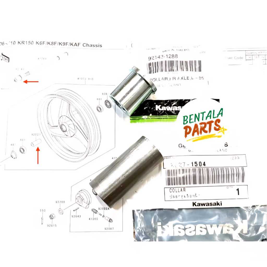 BOSH RODA DEPAN SET NINJA R SS RR NINJA KIS ORIGINAL KAWASAKI