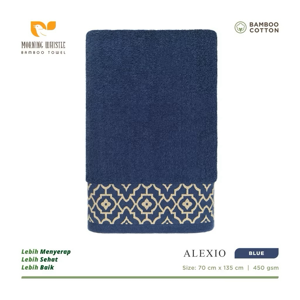 Handuk Morning Whistle Bamboo Towel - Alexio / Handuk Mandi 70 x 135 cm DIJAMIN MURAH