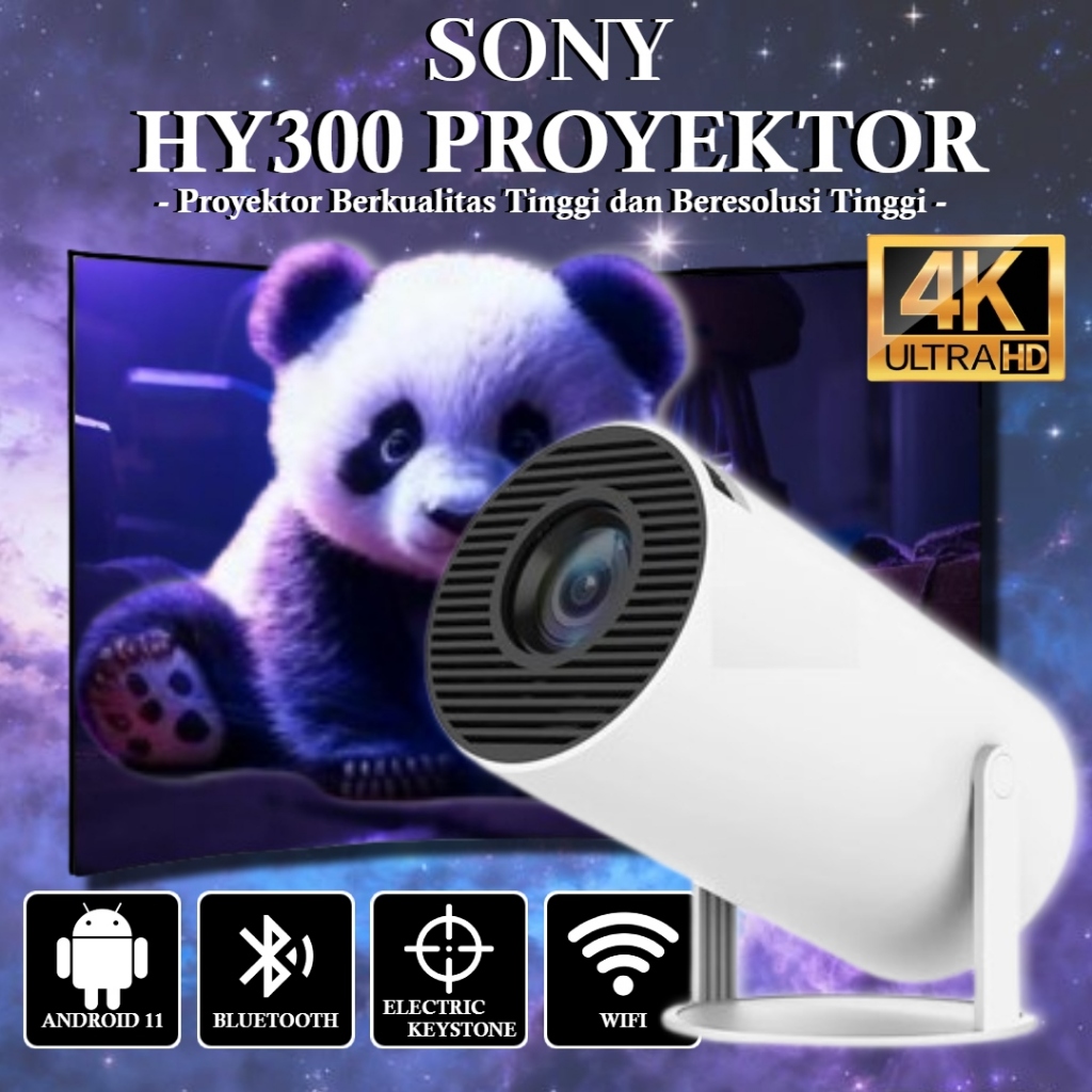 [COD] Proyektor HY300 Mini Portable Full HD - Bisa WiFi & HP, Untuk Rumah / Nonton