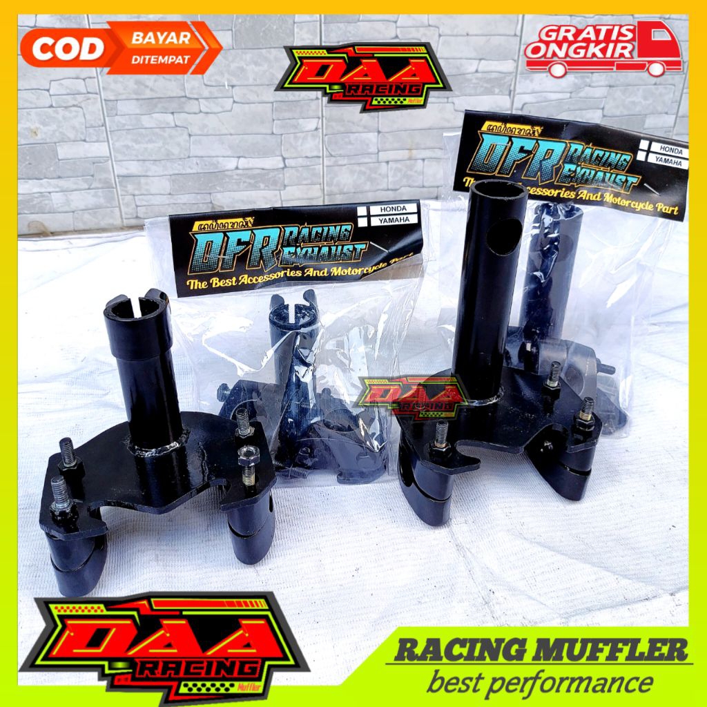 TAPAK STANG DFR Original Adaptor hitam CAOTING tebal 4mm batman dudukan stang trondol