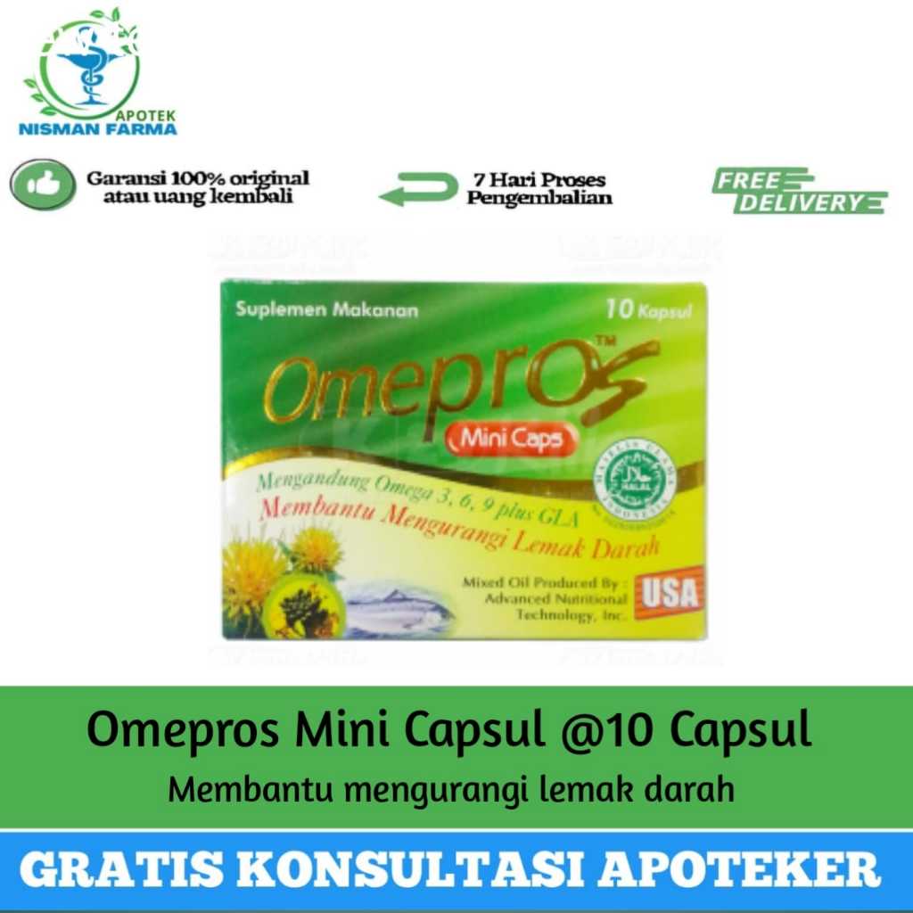 Omepros Mini  10 Capsul Omega 3-9 I membantu menurunjan kolesterol dan melancarkan peredaran darah