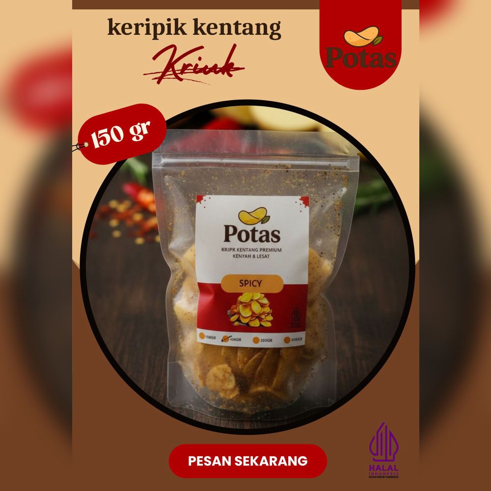 Keripik Kentang POTAS 150g Snack Renyah Gurih Nagih