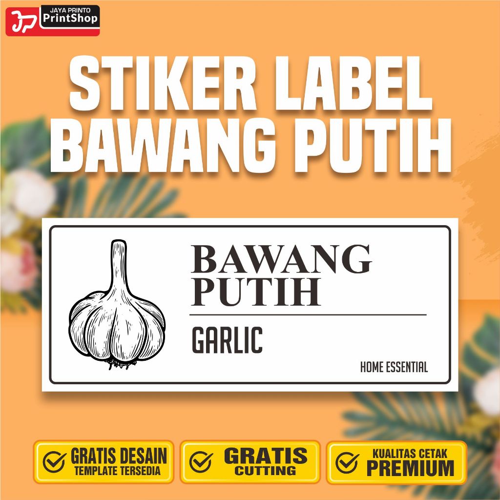 Stiker Label Bumbu Dapur Bawang Putih Ready Tahan Air_STICKER