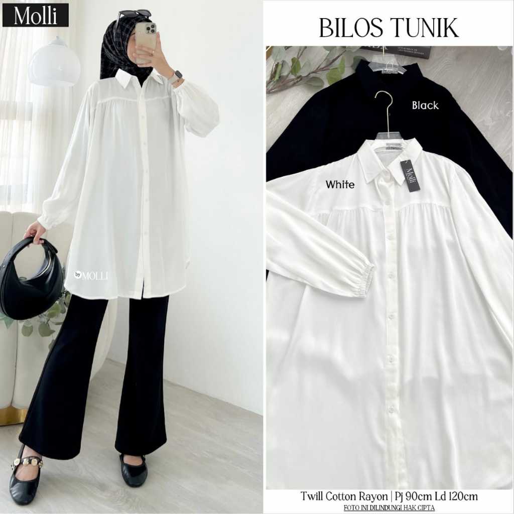 Bilos Tunik Twill Cotton Rayon Premium Original Molli Bilos Molli Tunik Katun