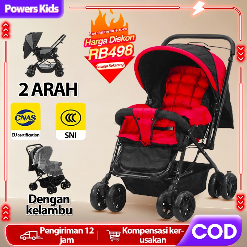 [Garansi 30 Tahun] BEIGE Stroller bayi Lipat Travelling Ringan Dan Mudah Dibawa Troli Bayi