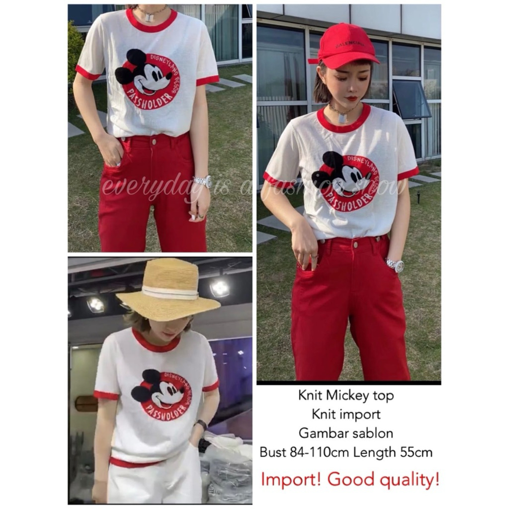 TopFashion - Mickey Knit Import - Kaos knit import