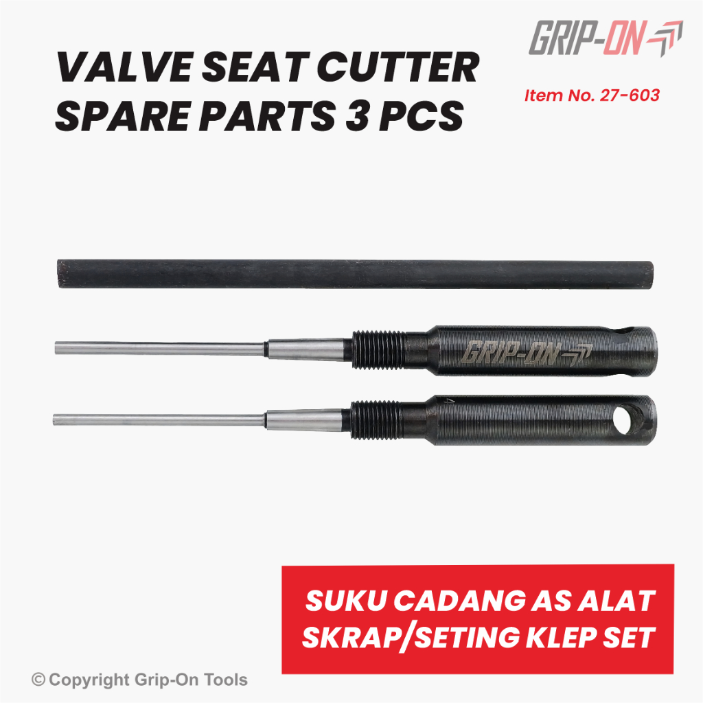 Grip-On Valve Seat Cutter Spare Parts 3 PCS - Suku Cadang 2 AS + 1 Gagang Alat Skrap/ Setting Klep