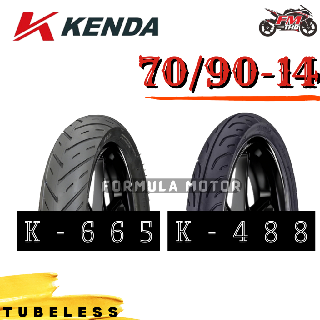 Ban Kenda 70/90-14 Tubeless - Ban Motor Ring 14 Tubles (Pilih Tipe)
