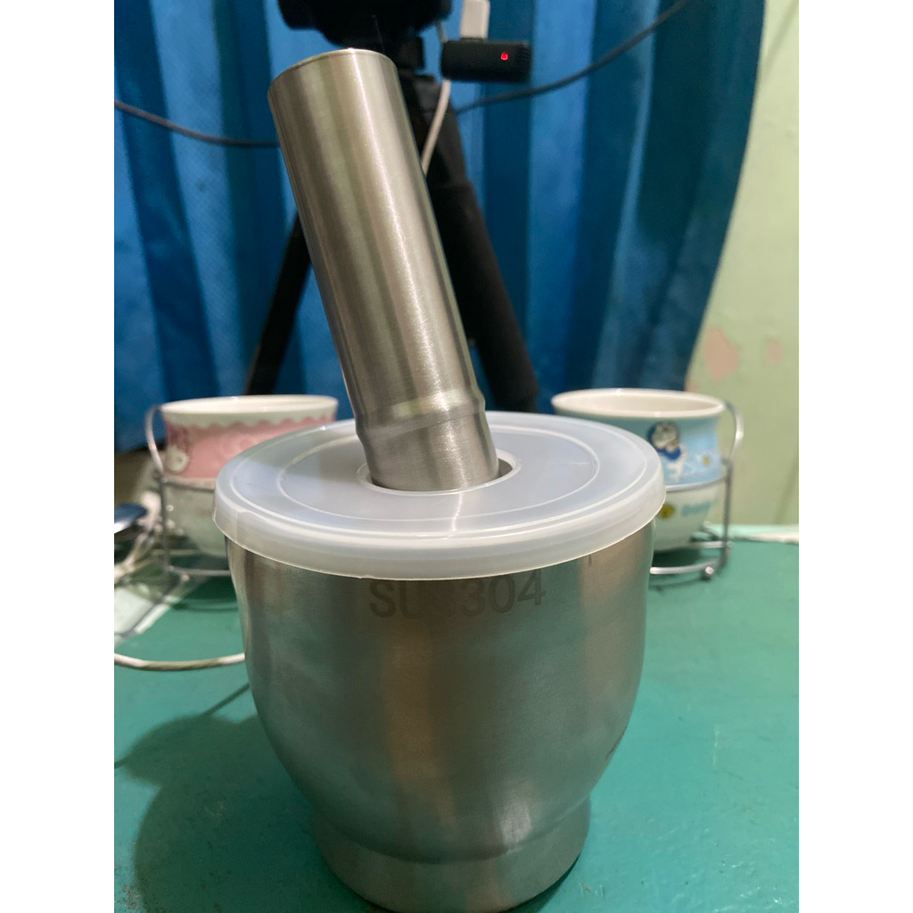 Cobek Stainless Steel / Ulekan Stainless / Alat Tumbuk Stainless SUS 304 Diameter 10 cm