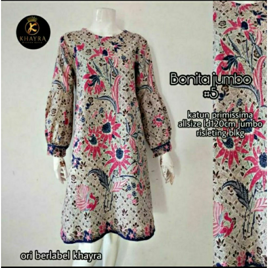 Tunik Bonita Jumbo Batik Solo Tunik Batik Wanita