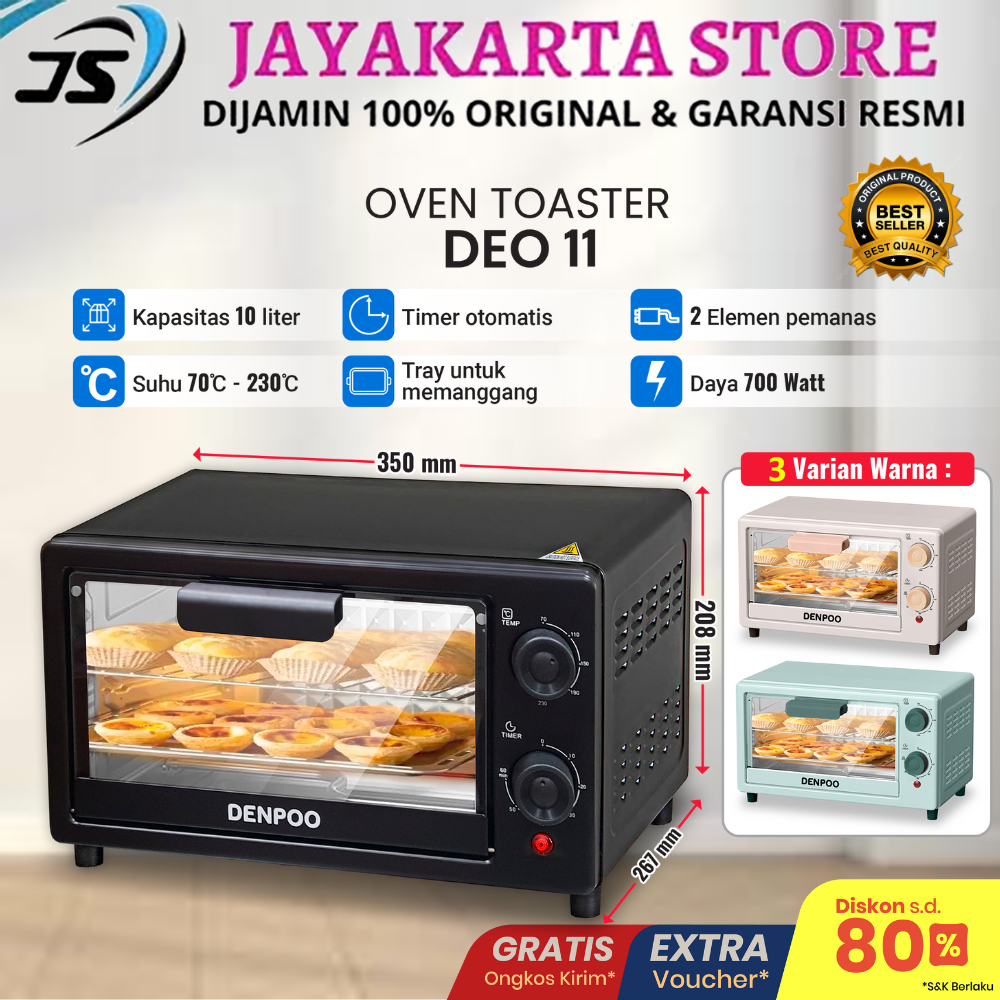 OVEN Denpoo Oven Toaster Pemanggang 10 Liter DEO 11 LOW WATT SNI OVEN DENPOO SNI