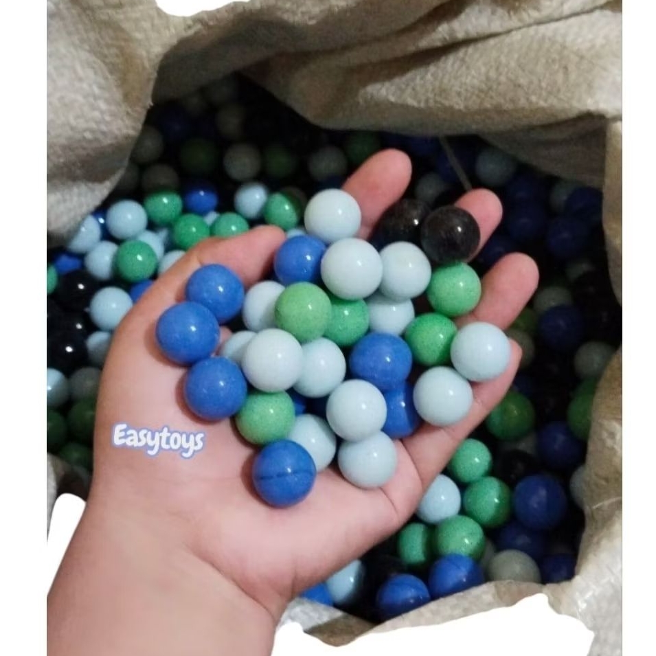 Mainan Anak Sentil Kelereng/Gundu/Keleci Keramik isi 100