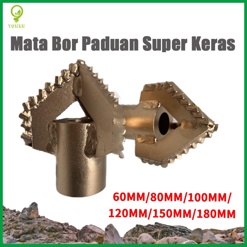 1PC 3 Sayap Bor Paduan / Besar / Tengah Sudut Busur Oktagonal Pengeboran Lubang Pengeboran Lumpur Pi