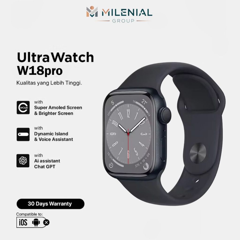 [LIMITED EDITION] UltraWatch Series W18 PRO Smartwatch Amoled 2.1 Display for sport Smartwatch Bluet