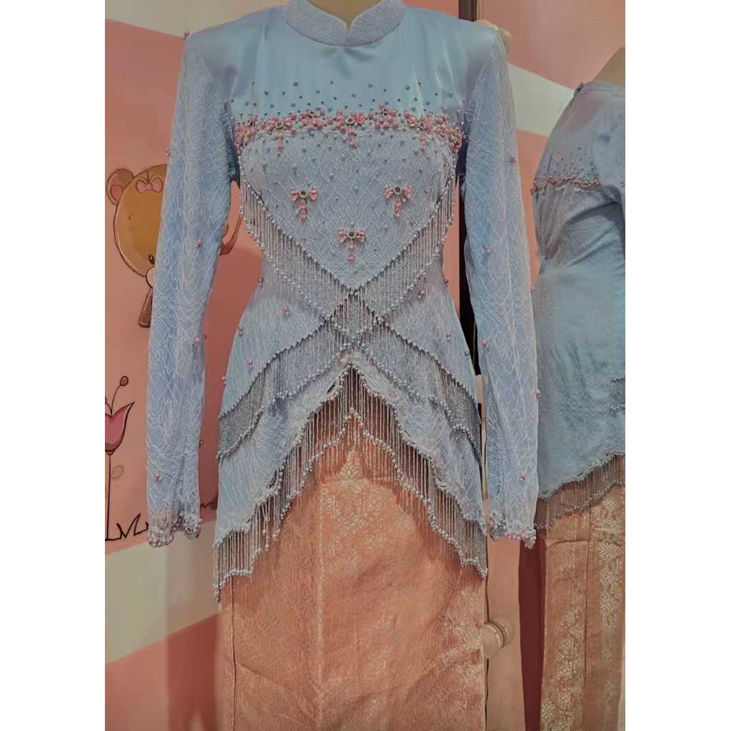 preloved kebaya payet jahit sendiri free songket