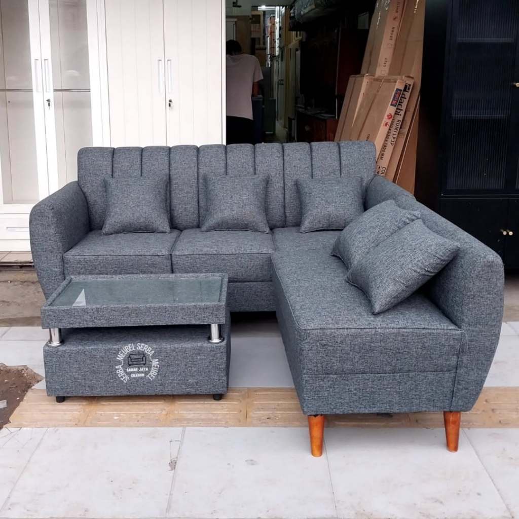 sofa L ruang tamu barcelona fullset//free ongkir cilegon & serang kota
