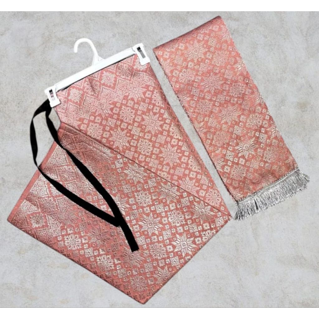 Rok lilit songket+selendang//songket Palembang//couple rok songket +rumpak//bawahan kebaya tafetta//