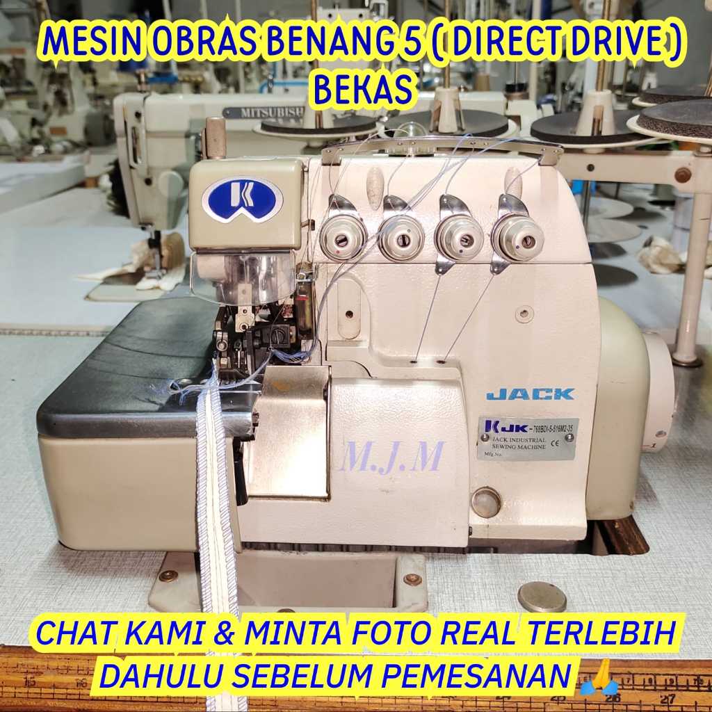 MESIN JAHIT OBRAS BENANG 5 ( BEKAS / SECOND ) SERVO DIRECT DRIVE JACK