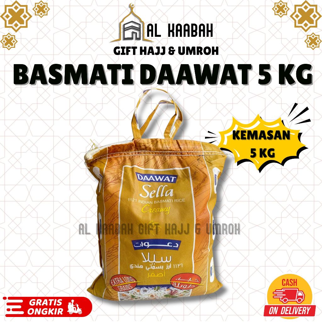 BERAS BASMATI DAAWAT 5 KG EXTRA LONG NASI KEBULI ASLI MURAH BERAS BASMATI RICE SELLA I BERAS KEBULI 