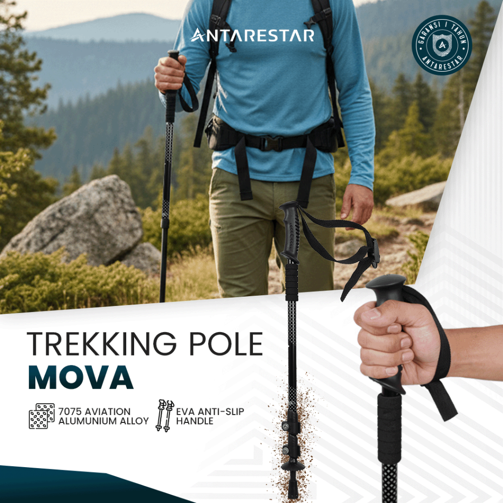 Antarestar Official - Trekking Pole Mova Tongkat Alat Hiking Outdoor Gunung Tongkat Hiking Trekking 