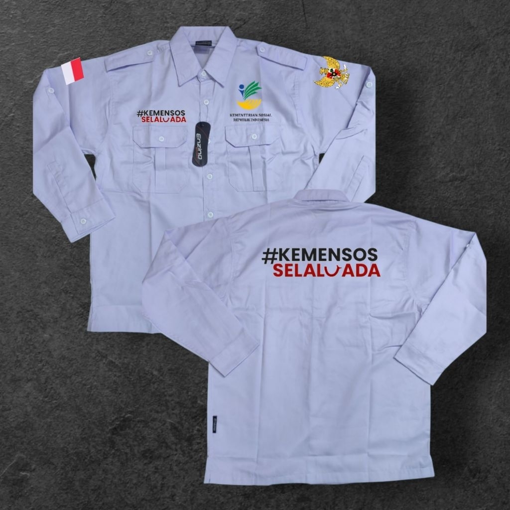 kemeja kementerian sosial baju kemensos seragam kerja kemensos full bordir