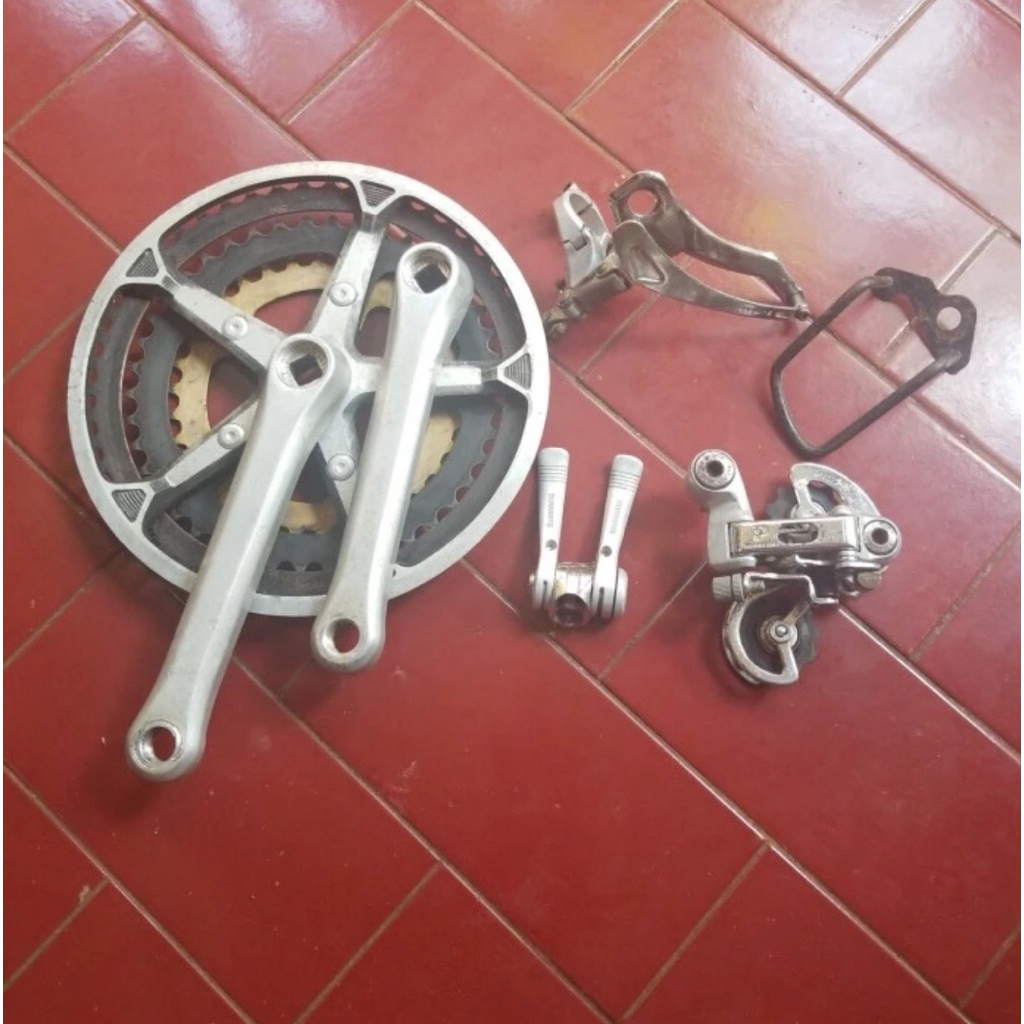 Groupset Shimano crank rd fd shifter ex sepeda balap jepang Nishiki