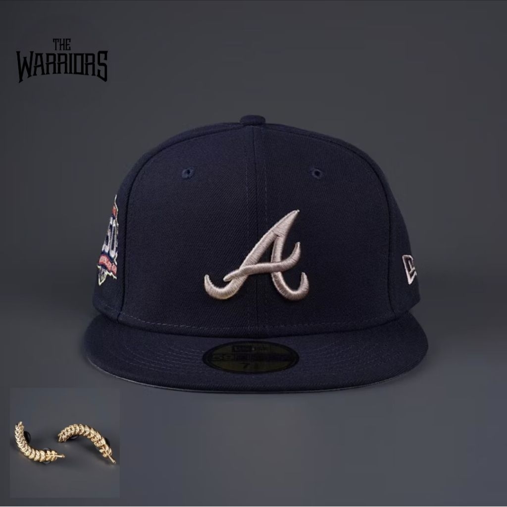 Topi New Era 59FIFTY MLB 5950 Atlanta Braves Gold Leaf Fitted 7 3/8 AUTHENTIC ORIGINAL