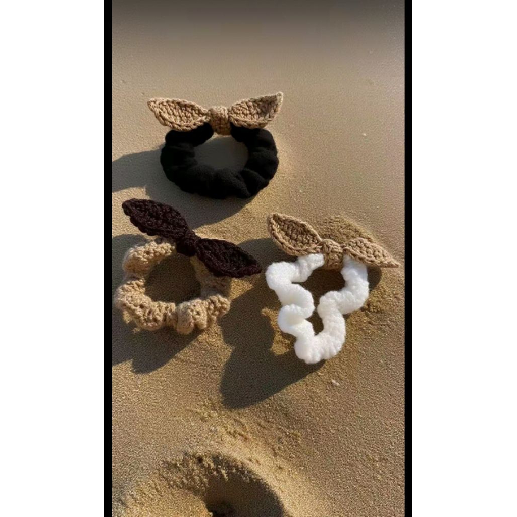 ikat rambut korean style/ikat rambut rajut handmade/ikat rambut pita