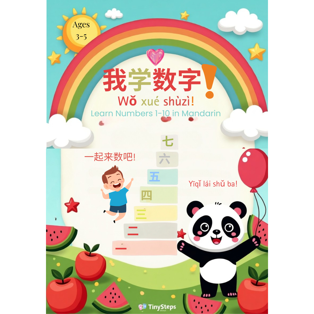 Worksheet Numbers in Mandarin – Buku Aktivitas Anak Belajar Angka Mandarin | Edukasi TK PAUD