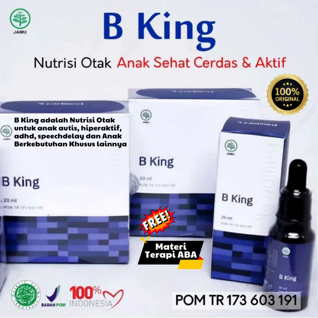 PAKET 2 BOTOL BKING BRAINKING PLUS ORIGINAL Nutrisi Otak untuk Autis, ADHD, Hiperaktif, Speech Delay