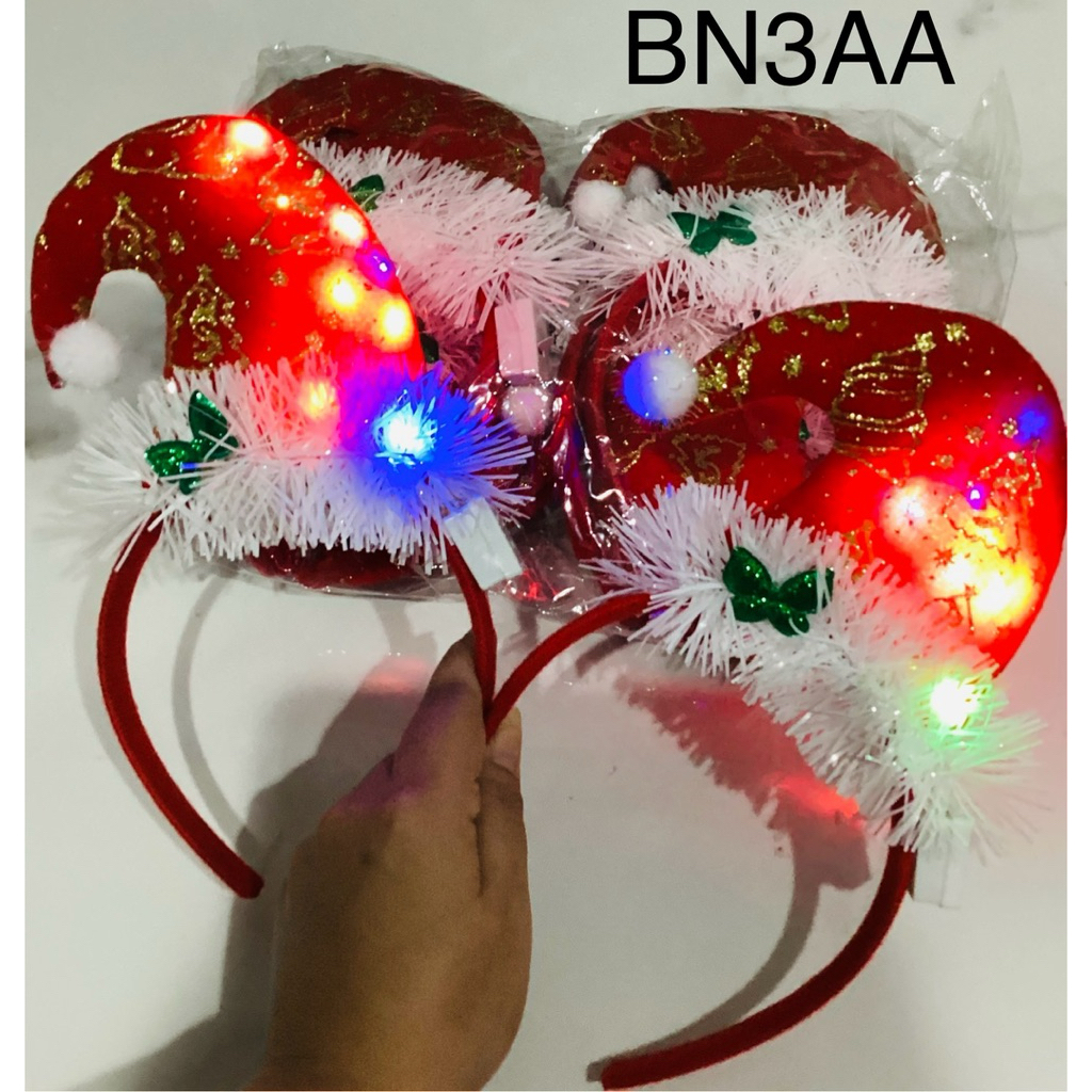 haziksport - lusinan bando natal rusa led merry christmas isi 12pcs