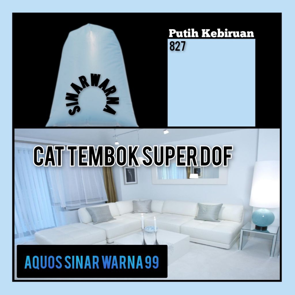 cat tembok putih Kebiruan cat tembok 1 kg cat tembok super