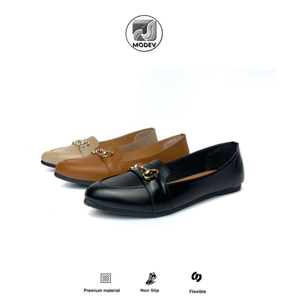 Sepatu Kerja Wanita MODEV Sepatu Ibu Guru Sepatu Formal Hitam Casual